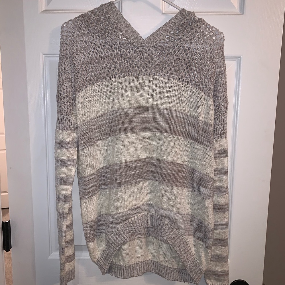 Tan And Off White Sweater